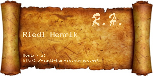 Riedl Henrik névjegykártya